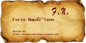 Foris Napóleon névjegykártya